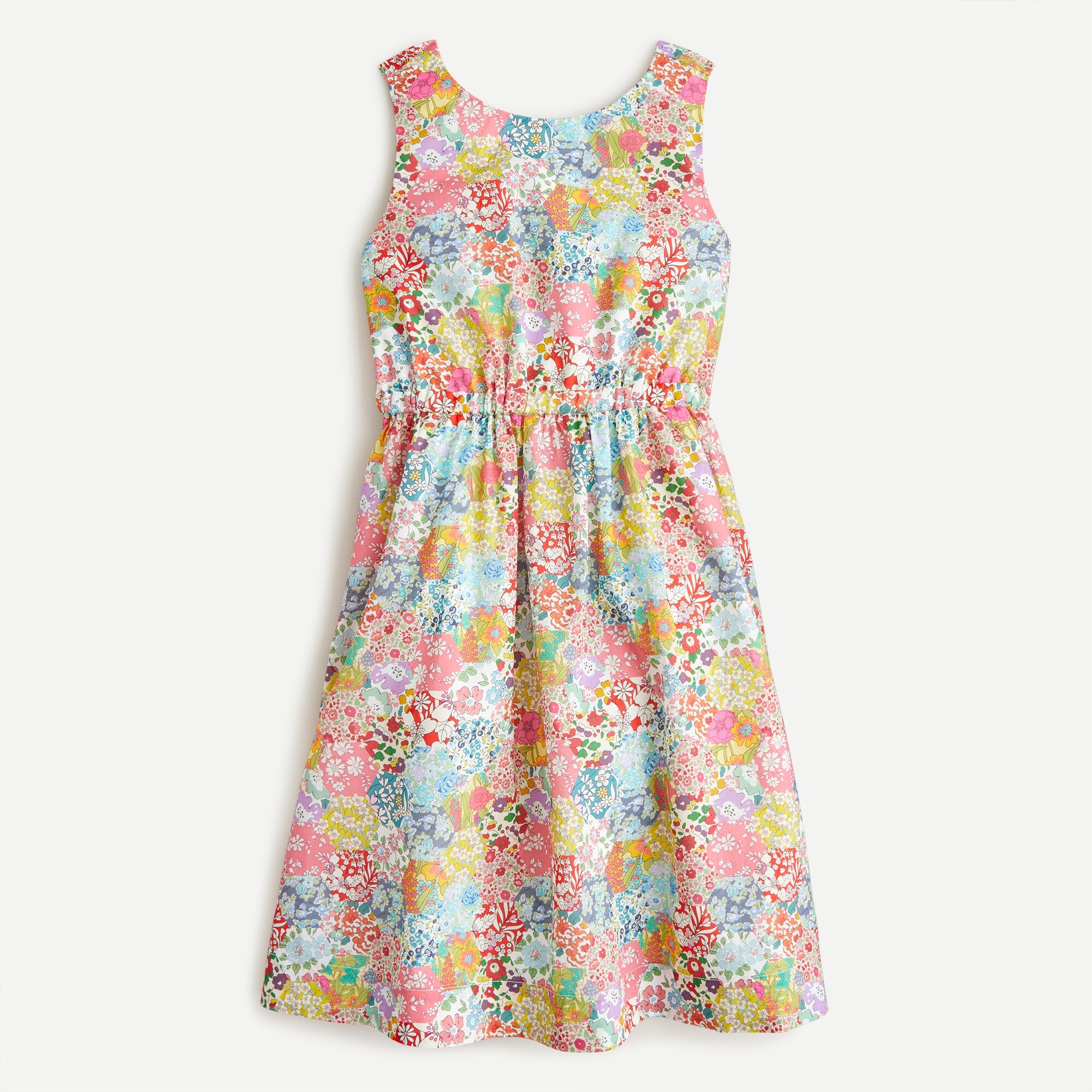 Girls' gathered-waist dress in Liberty® Patchwork Dream floral