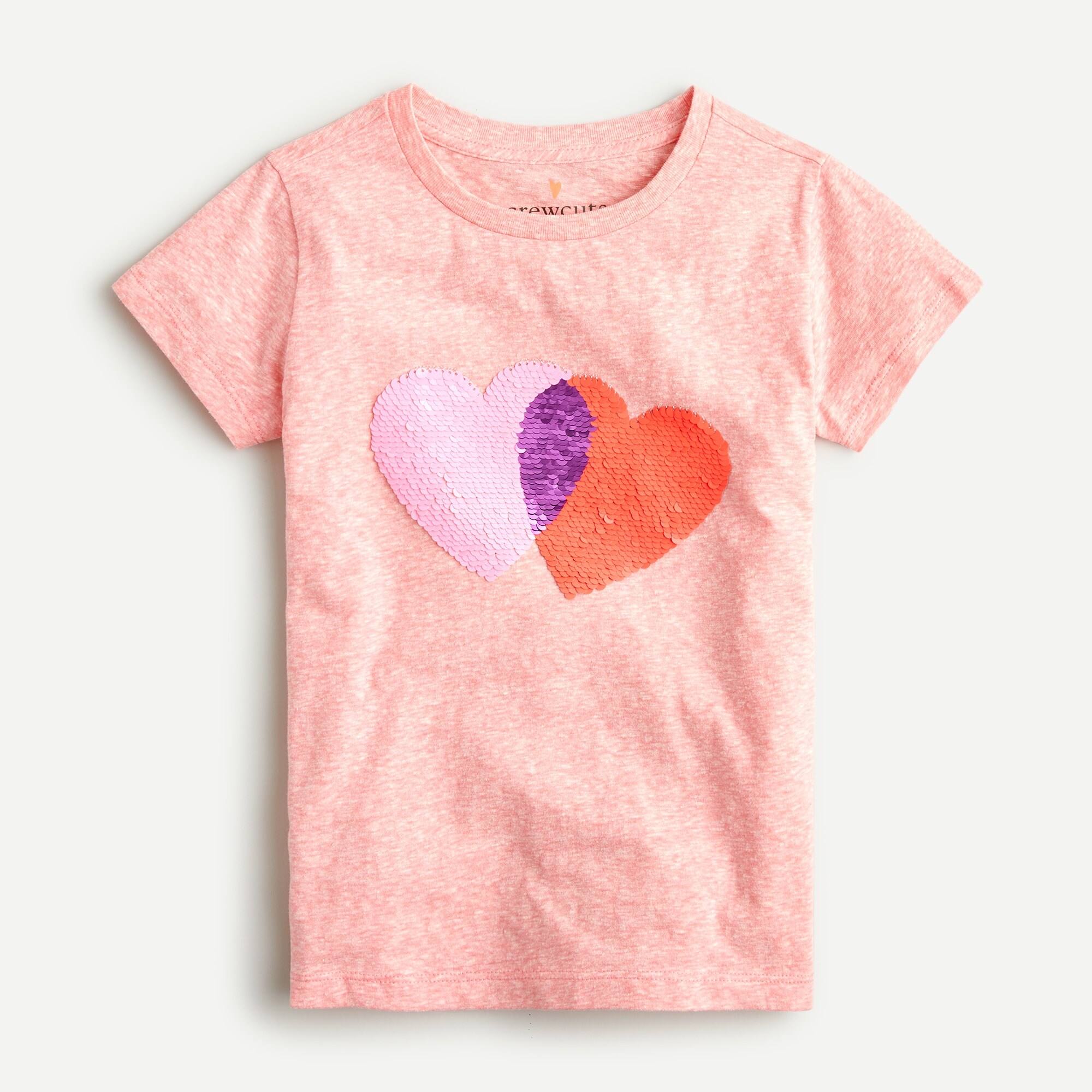 Girls' Short-sleeve Sequin Hearts T-shirt For Girls | J.Crew