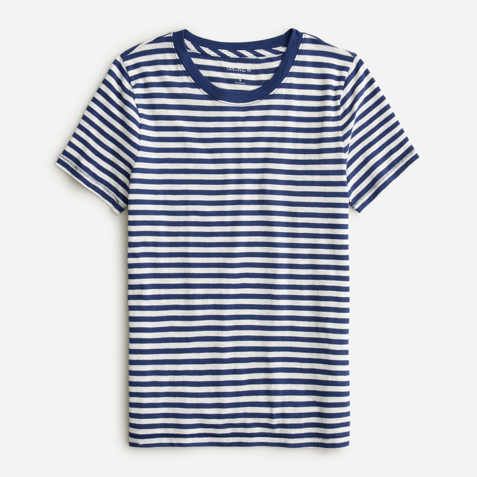 New vintage cotton crewneck T-shirt in stripe