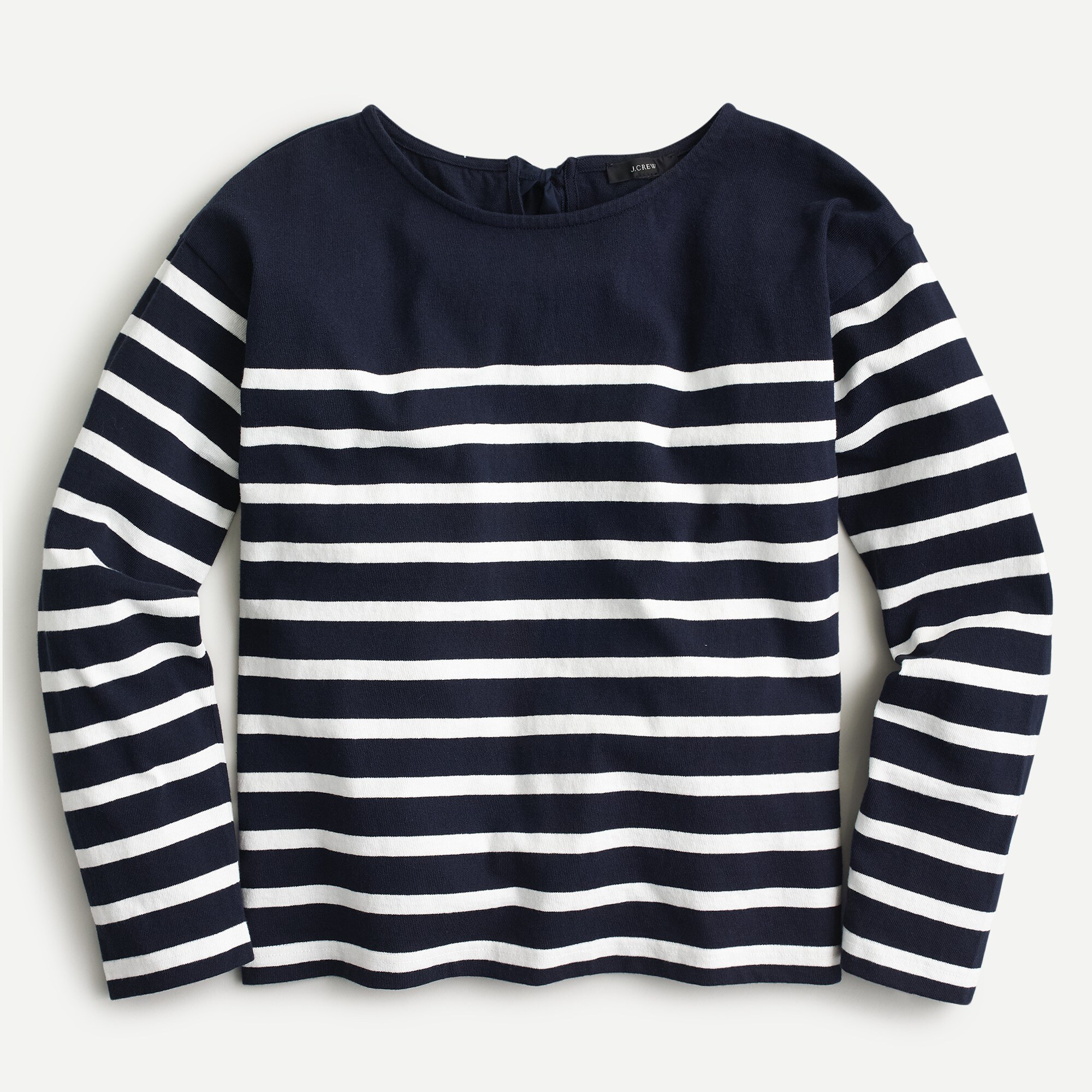 j.crew: mariner cloth bow-back top in stripe for women, right side, view zoomed