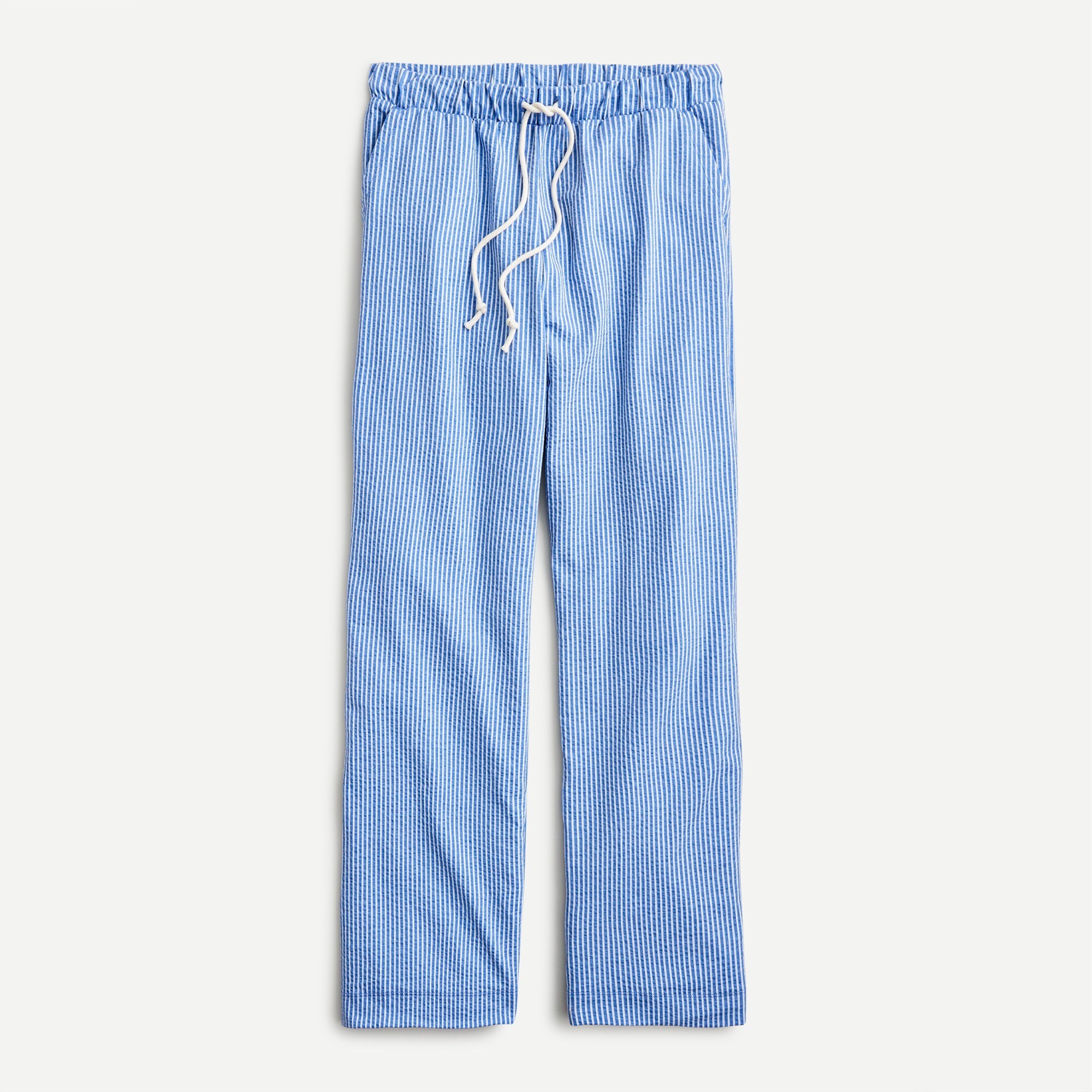 J.Crew: Pull-on Wide-leg Crop Pant In Seersucker For Women