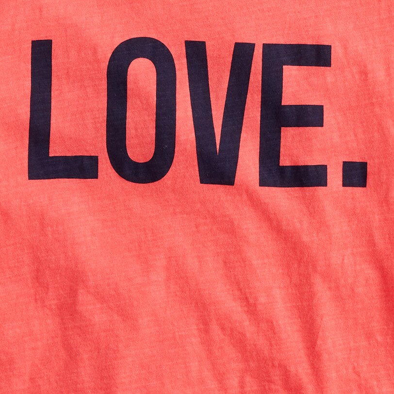 Vintage cotton crewneck "LOVE" T-shirt FADED POPPY j.crew: vintage cotton crewneck "love" t-shirt for women