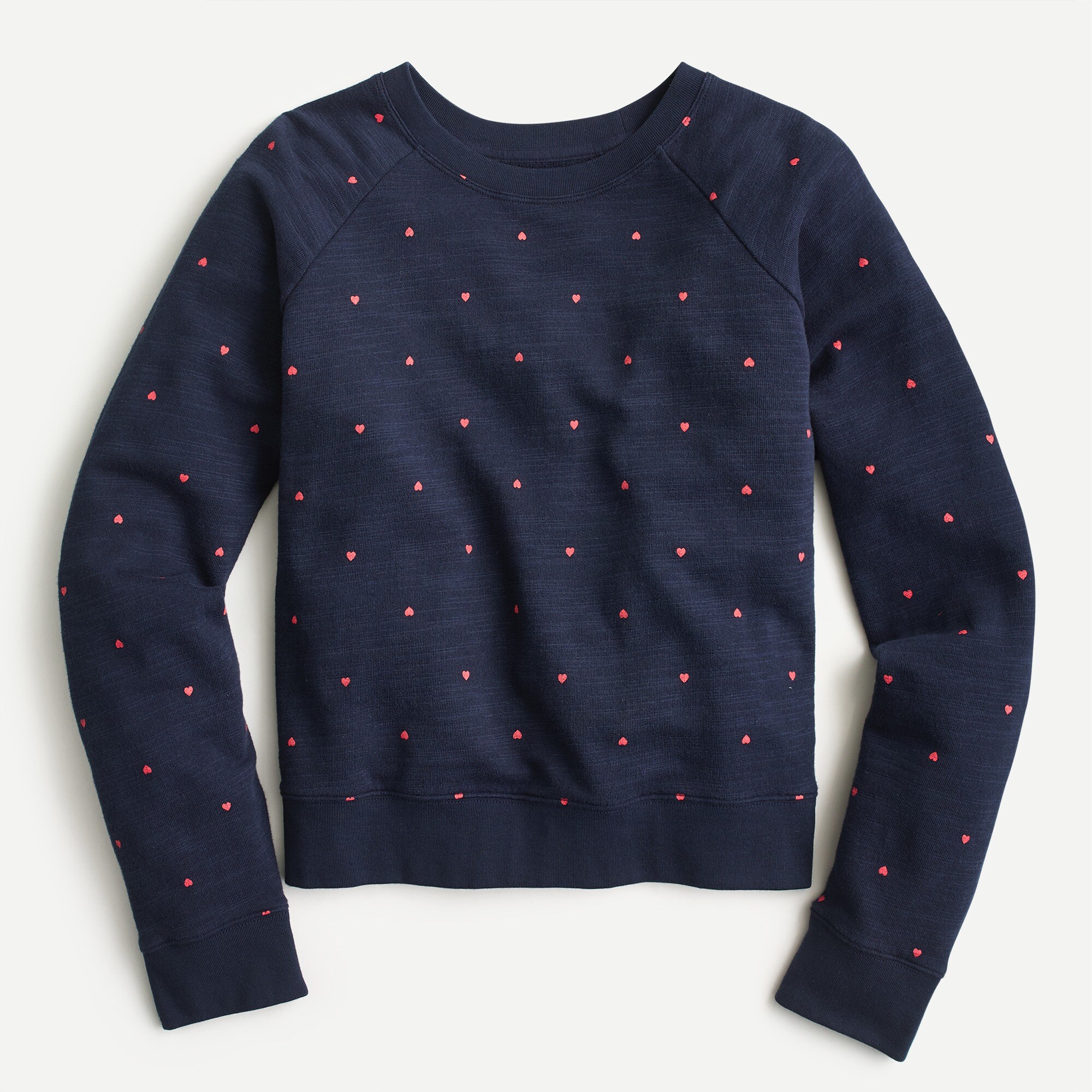 J.Crew Vintage Cotton Terry Pullover Crewneck In Mini Hearts For Women