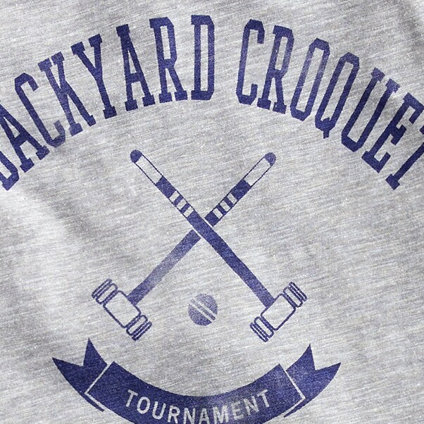 "Backyard croquet" vintage cotton crewneck T-shirt HTHR GRAPHITE j.crew: "backyard croquet" vintage cotton crewneck t-shirt for women