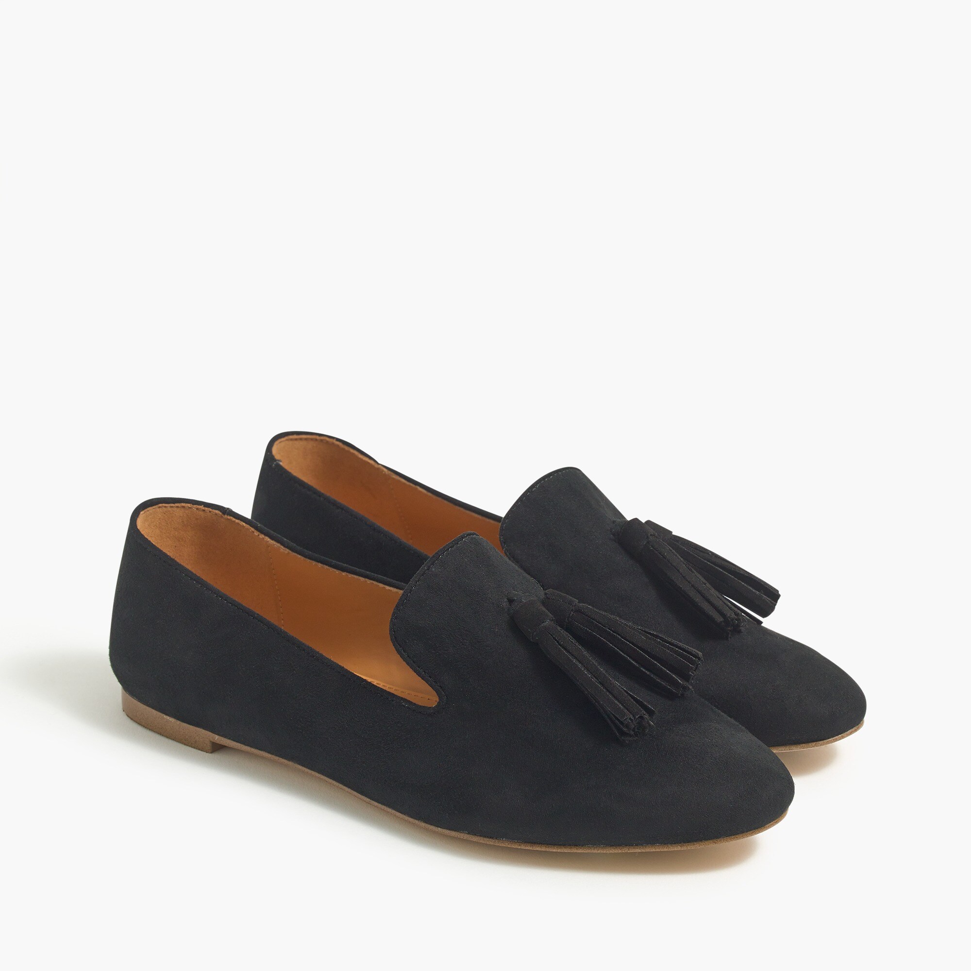 faux-suede smoking loafers with tassels for women