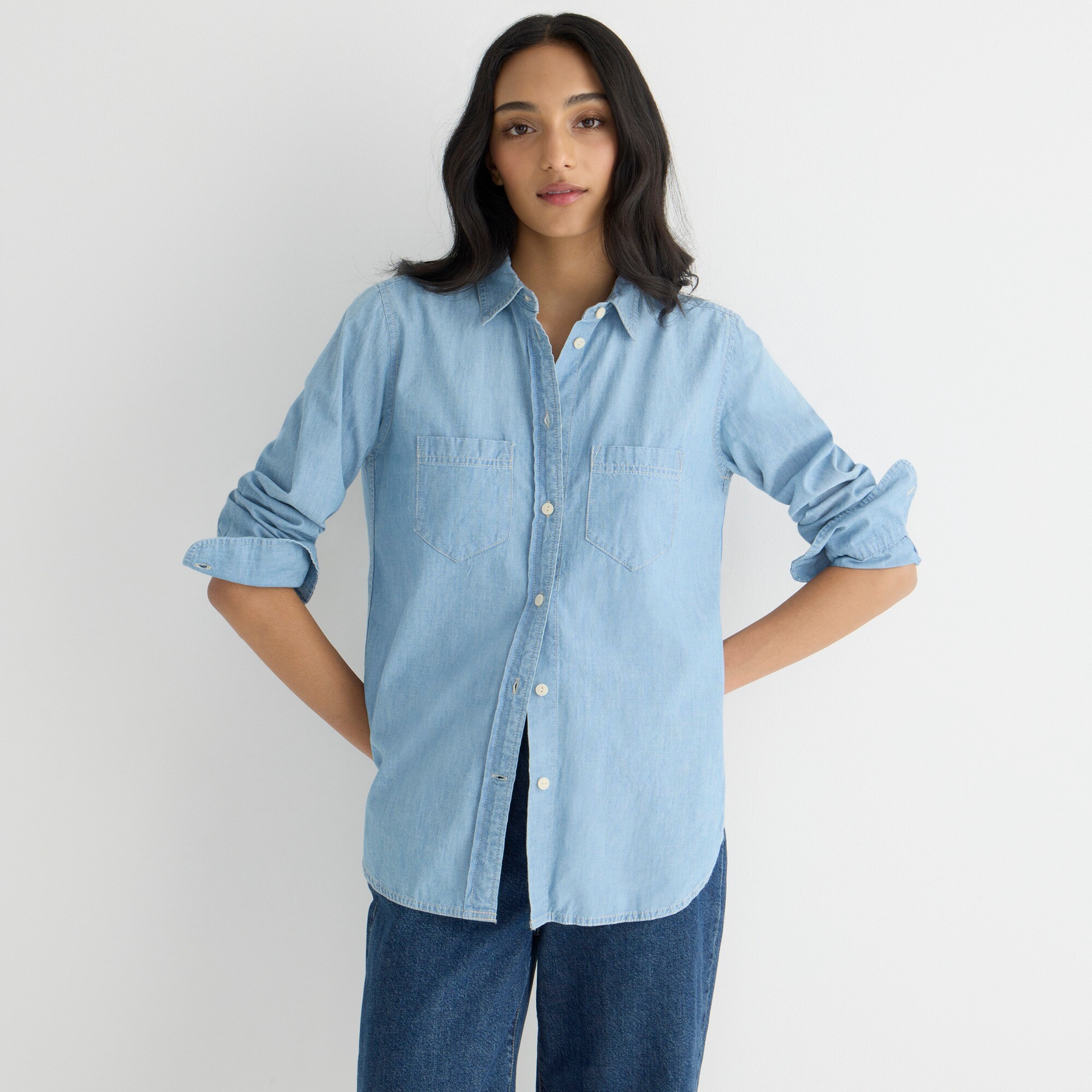 J.Crew Classic fit Chambray Shirt For Women