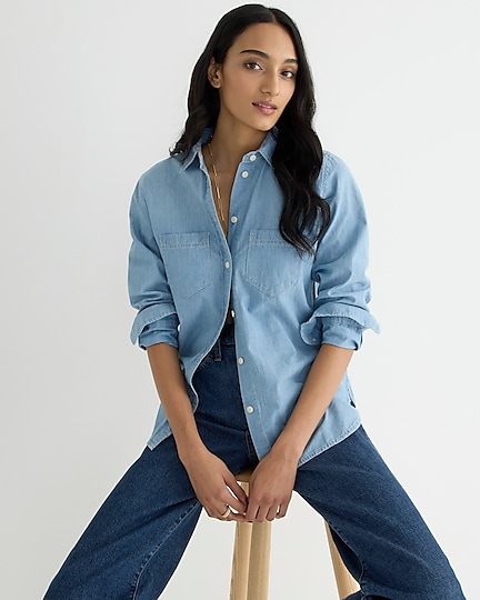 j.crew: classic-fit chambray shirt for women