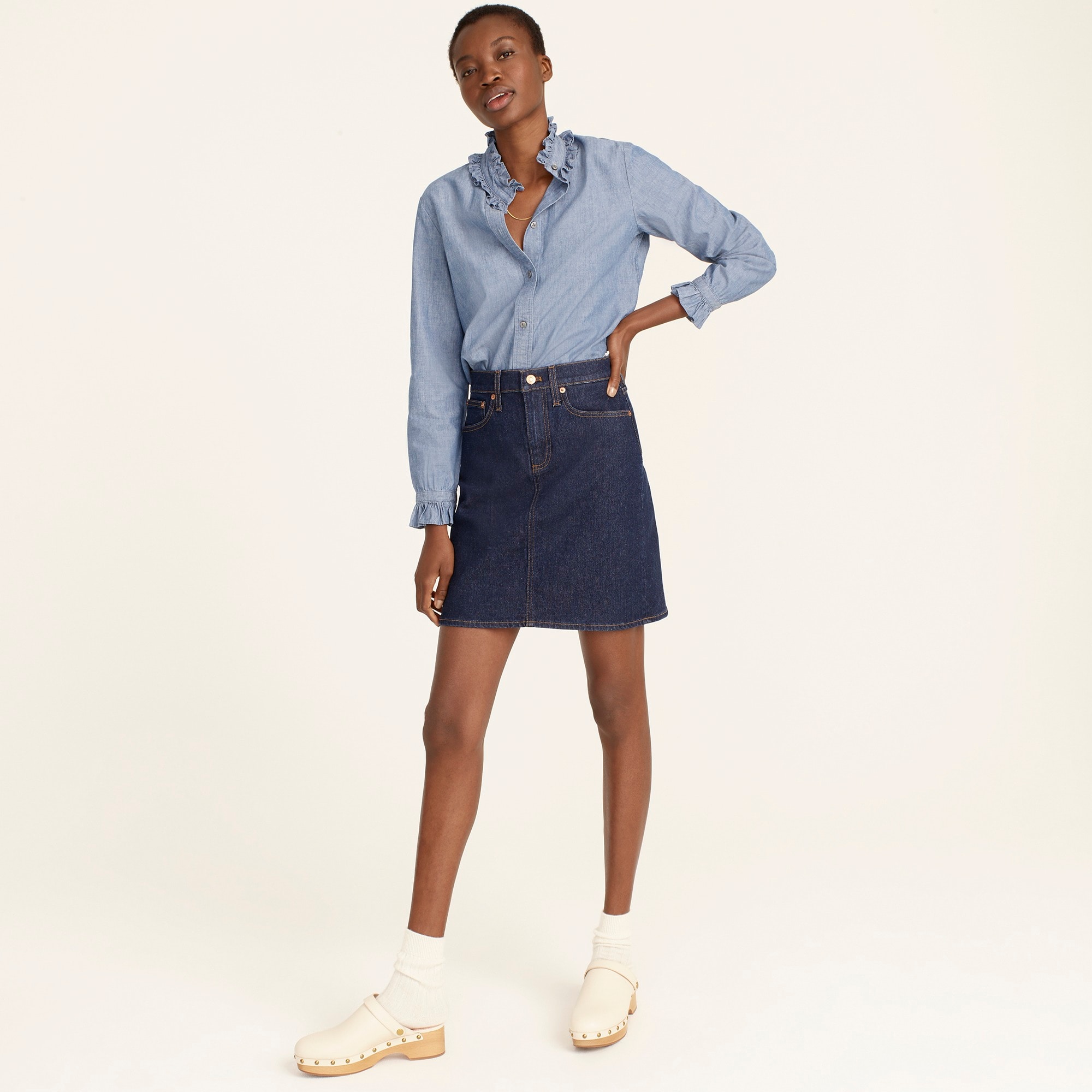 fitted chambray shirt womens
