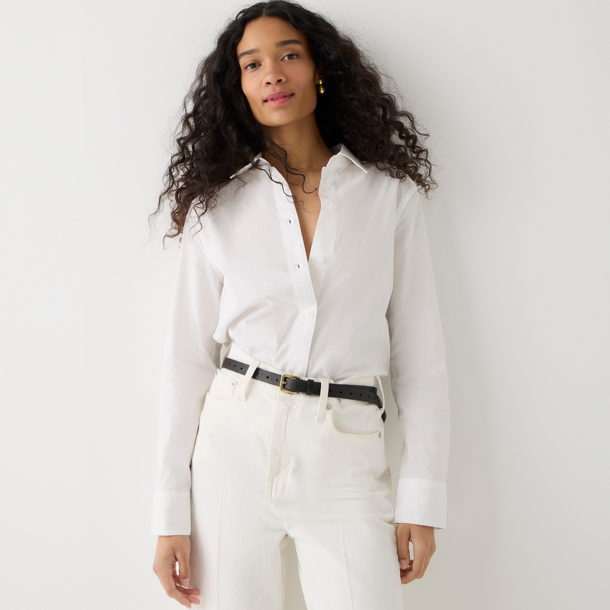 Slim-fit stretch cotton poplin shirt