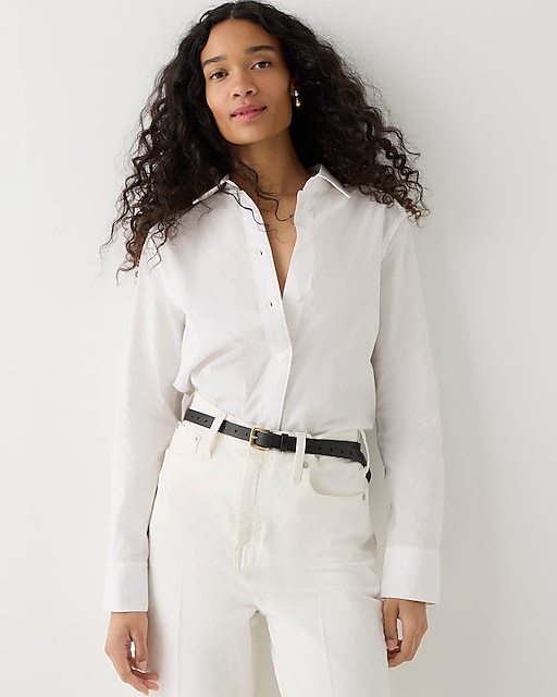 womens Slim-fit stretch cotton poplin shirt