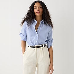 Slim-fit stretch cotton poplin shirt in stripe