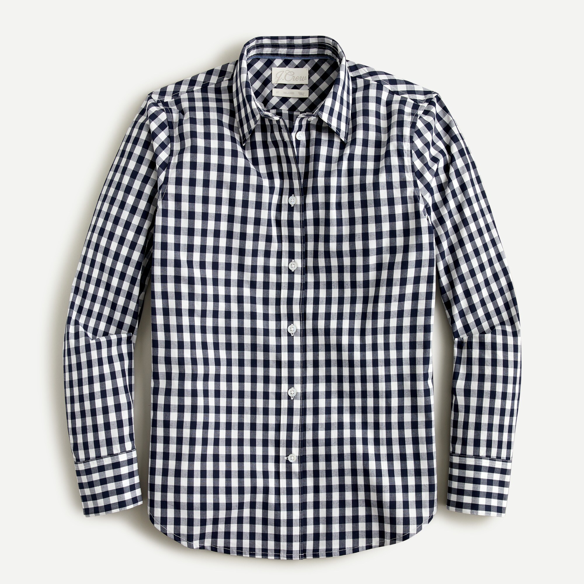 Slim-fit stretch cotton poplin shirt in gingham