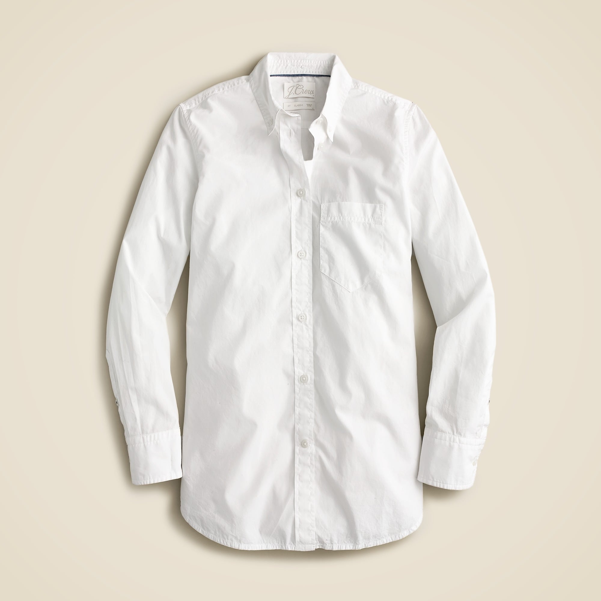 Classic-fit washed cotton poplin shirt