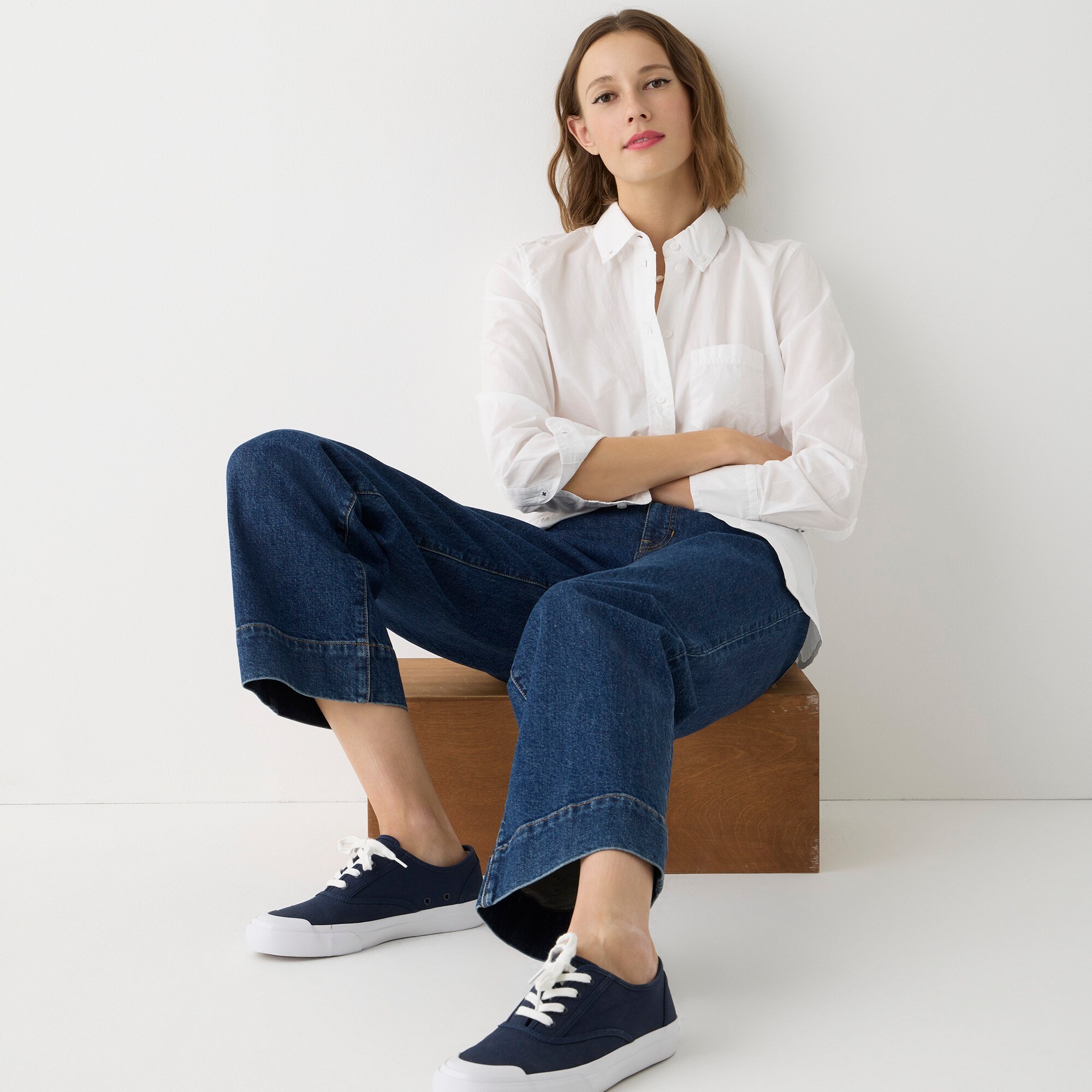 Tall classic-fit washed cotton poplin shirt