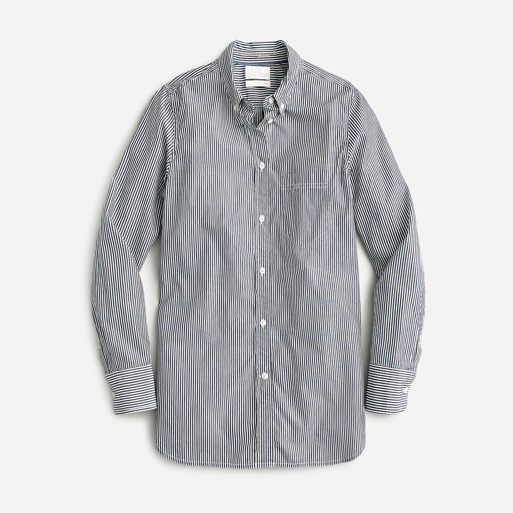  Tall classic-fit washed cotton poplin shirt in stripe