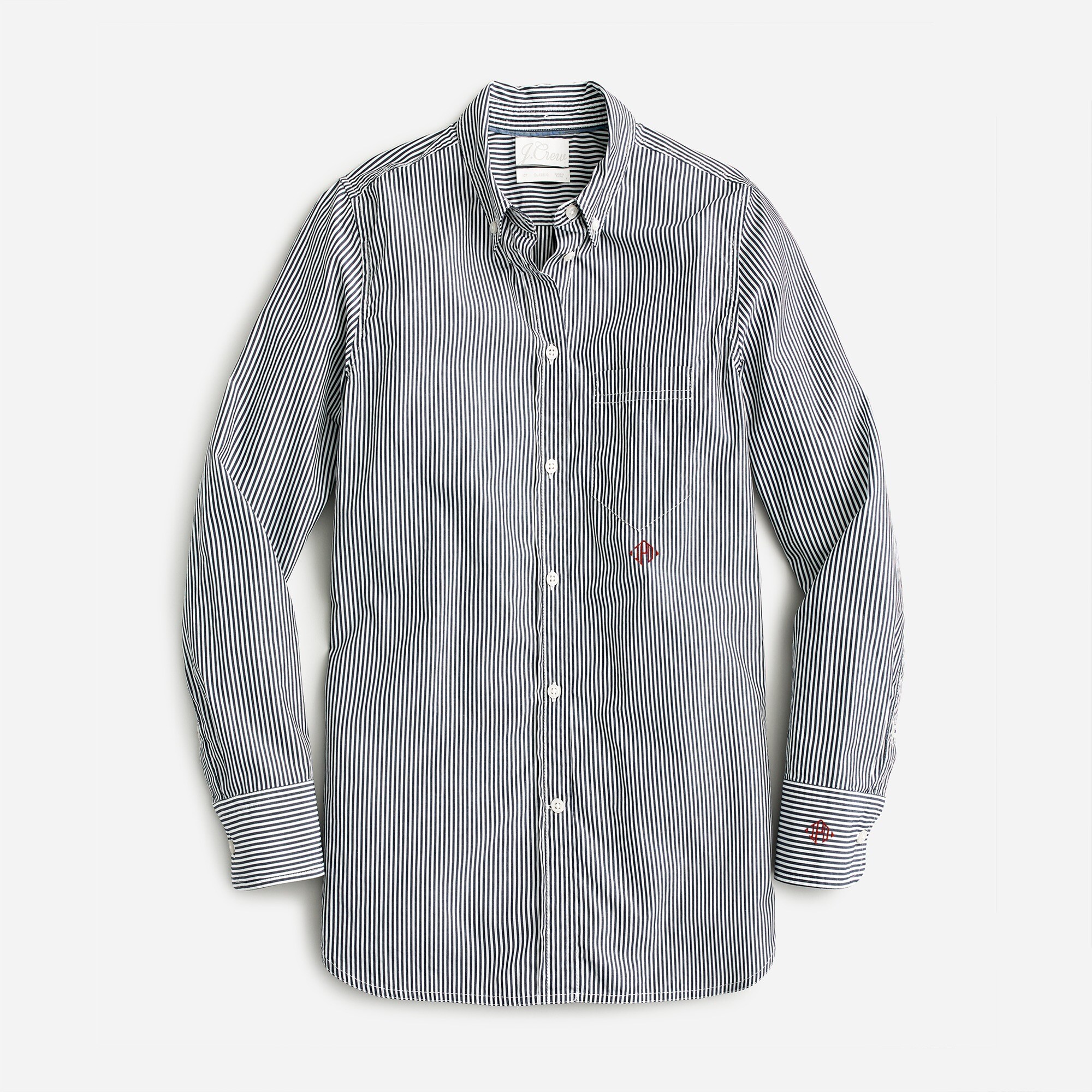 Tall classic-fit washed cotton poplin shirt in stripe