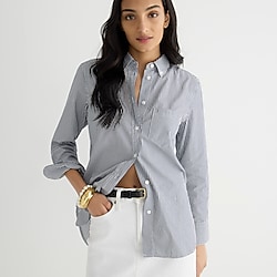 Tall classic-fit washed cotton poplin shirt in stripe