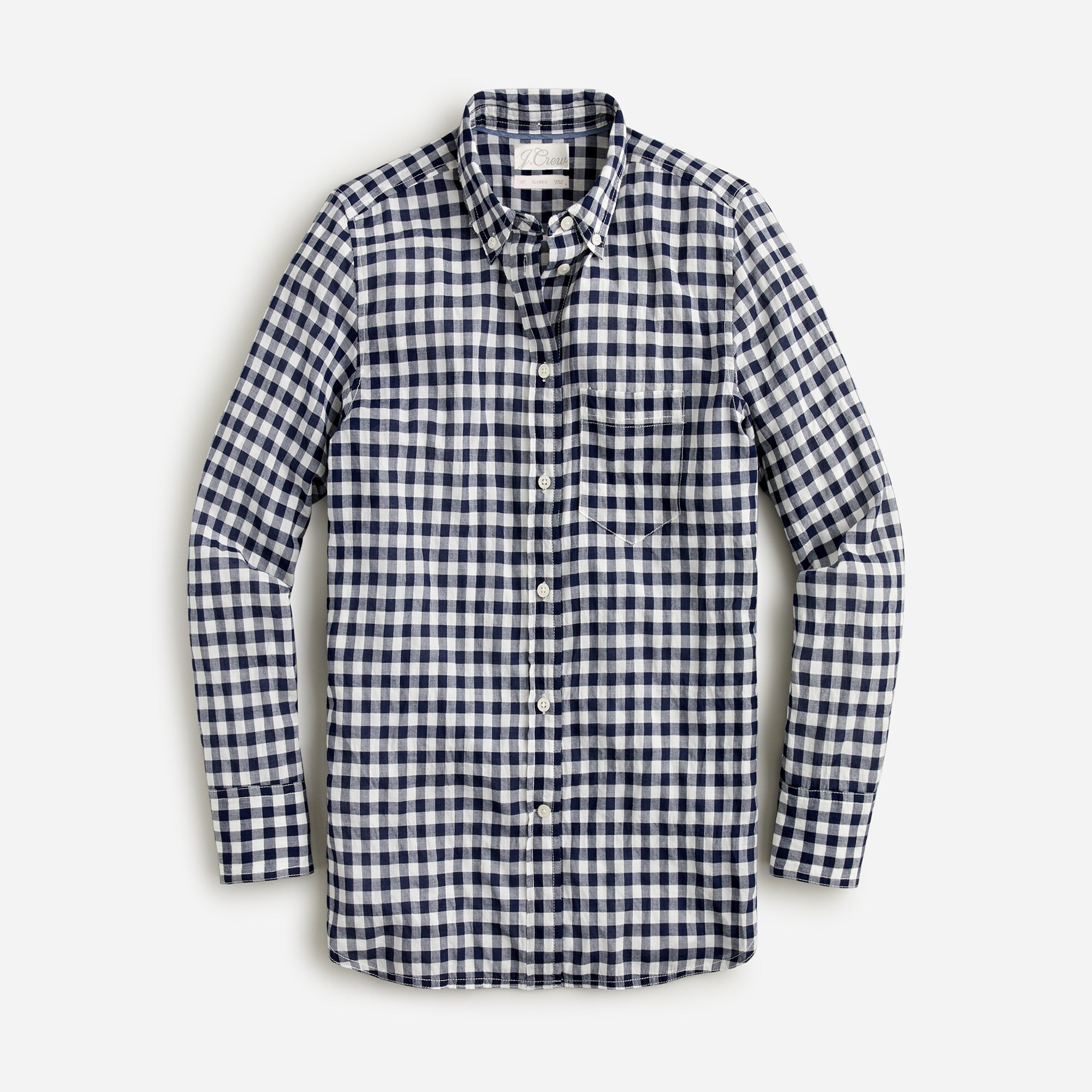 Classic-fit shirt in crinkle gingham
