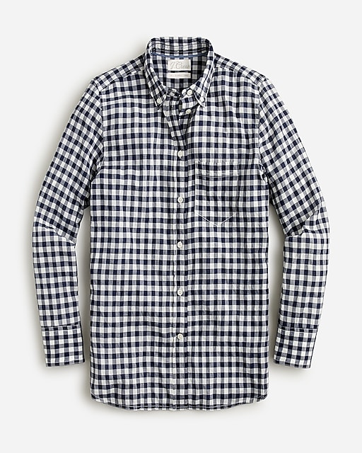  Petite classic-fit shirt in crinkle gingham