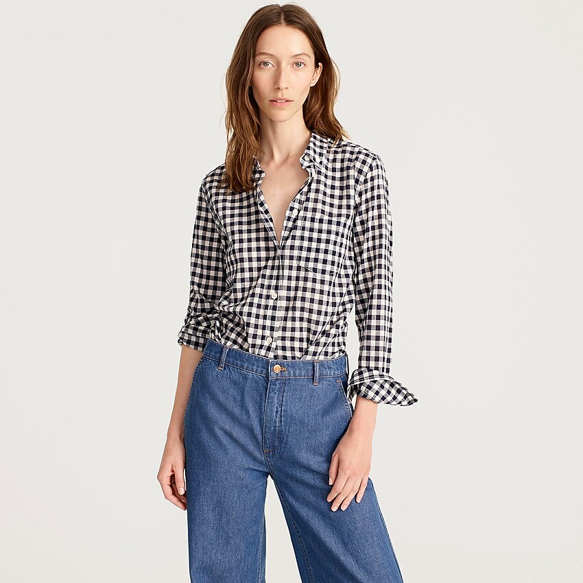 J.Crew: Classic-fit Shirt In Crinkle Gingham For Women