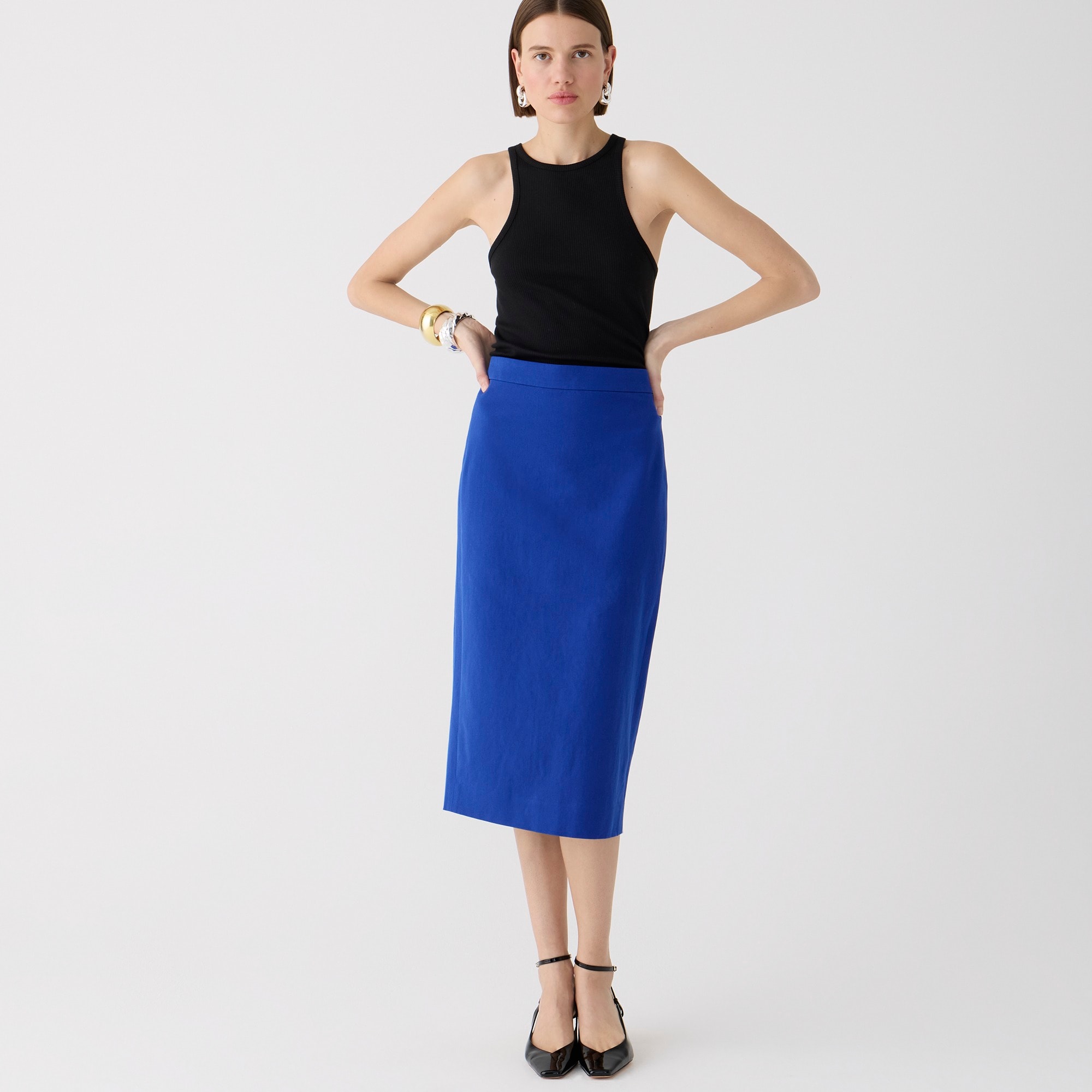 j.crew: no. 3 pencil skirt in bi-stretch cotton blend for women