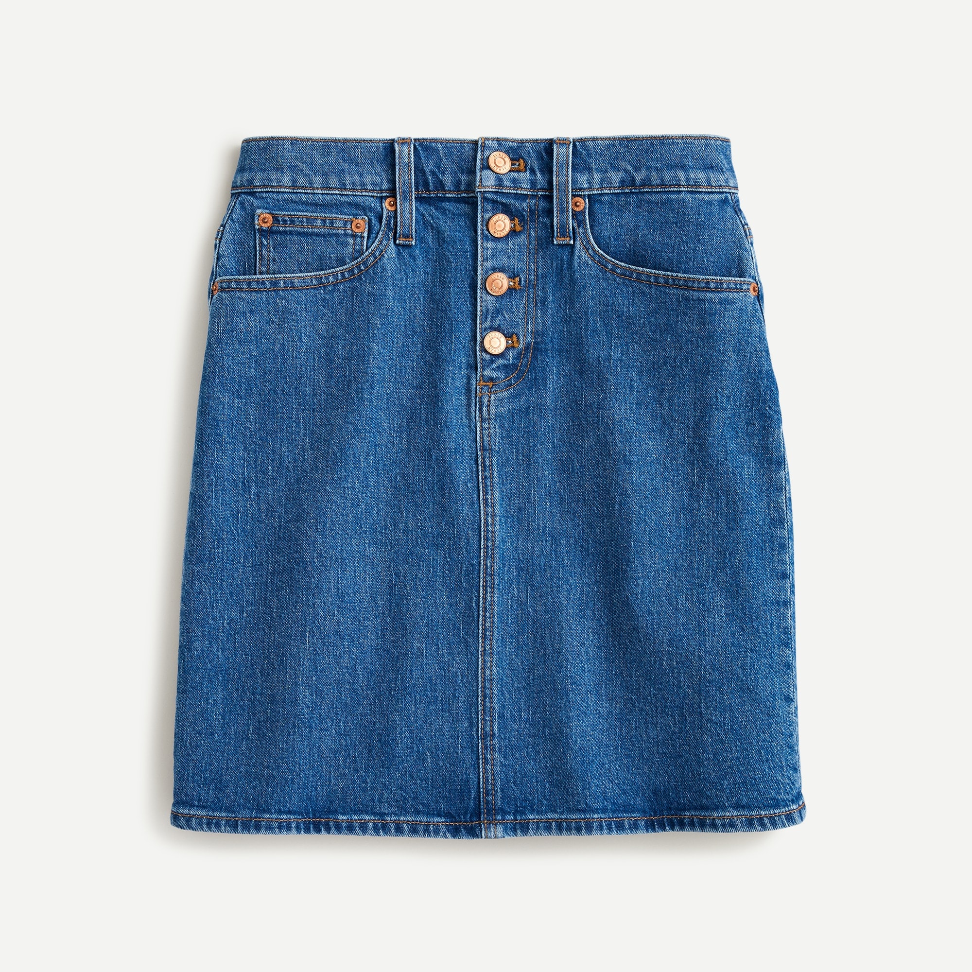 J.Crew: Button-front Denim Skirt For Women