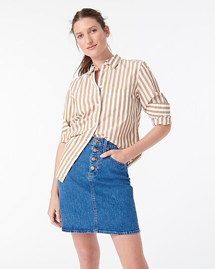 J.Crew: Button-front Denim Skirt For Women