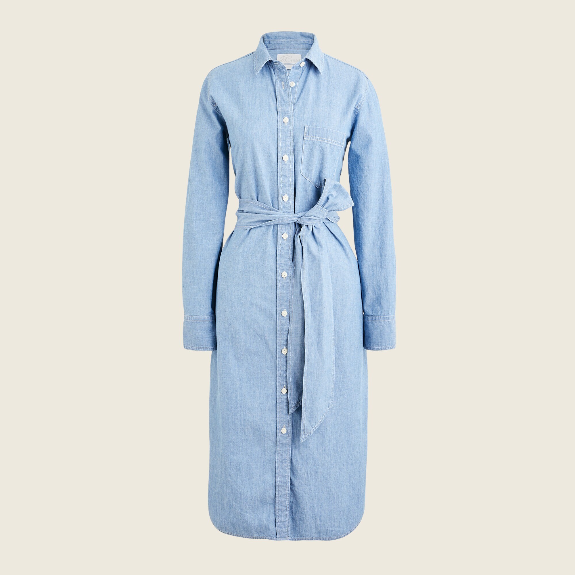 J.Crew: Classic-fit Chambray Shirtdress For Women