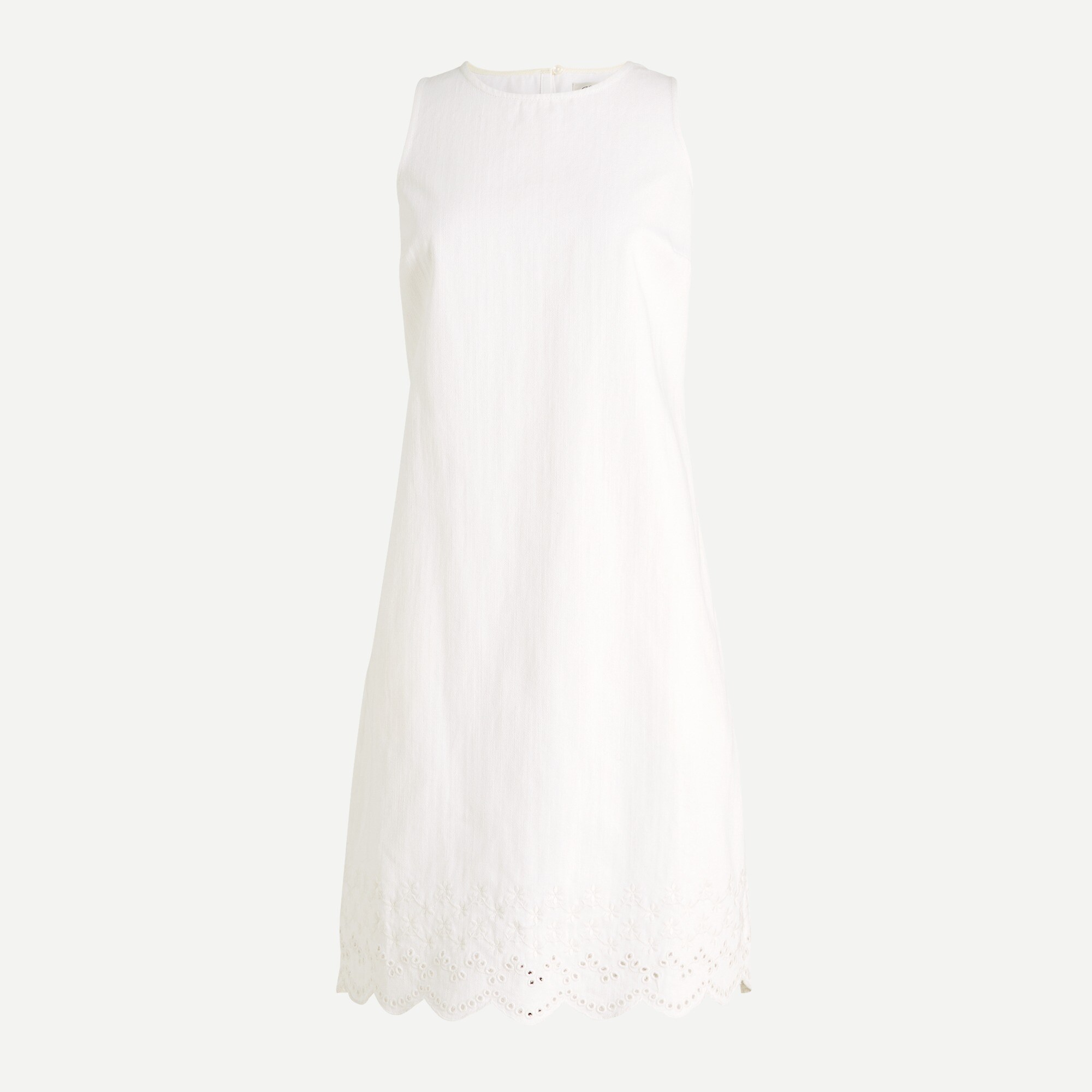Denim Shift Dress With Eyelet Hem For Women | J.Crew
