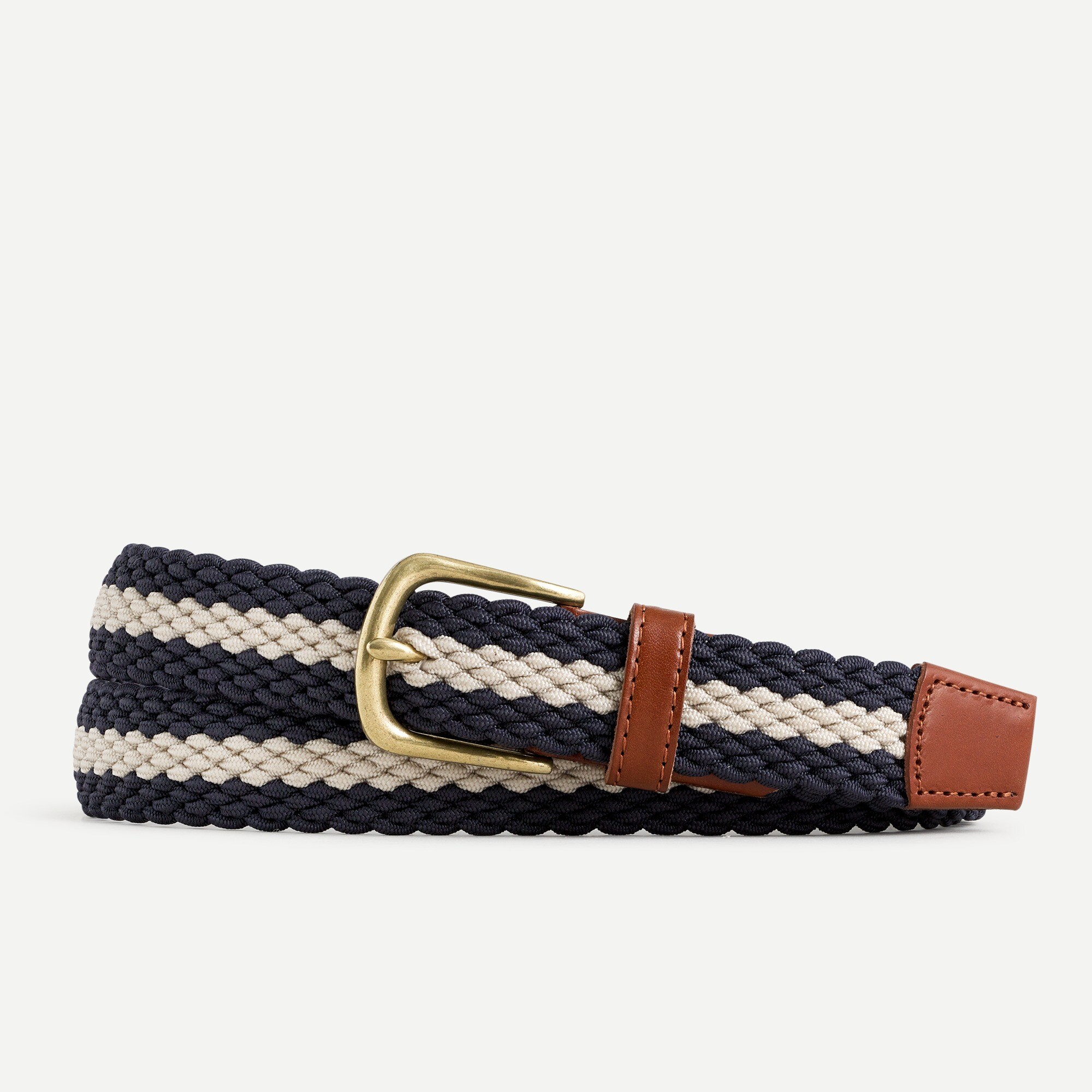 Striped elastic webbing belt