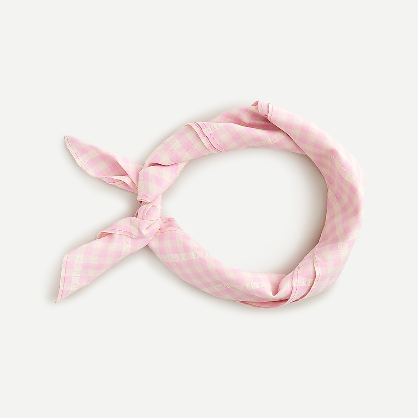 j.crew: cotton bandana in gingham for women, right side, view zoomed