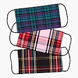 Pack-of-three nonmedical face masks in tartan