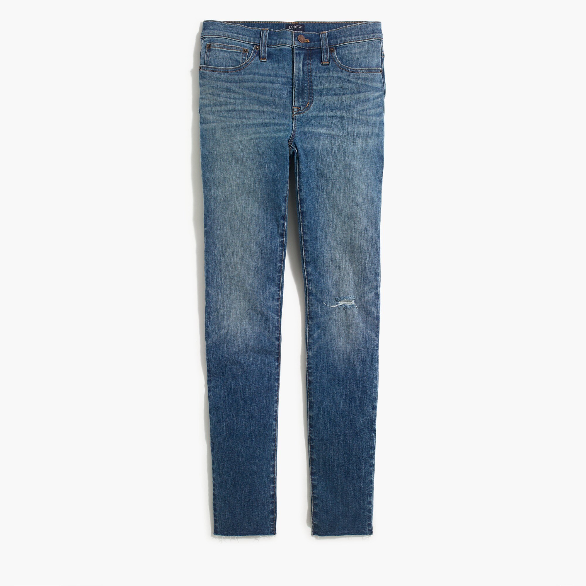 9" high-rise skinny jean with cut hem in indigo bay wash