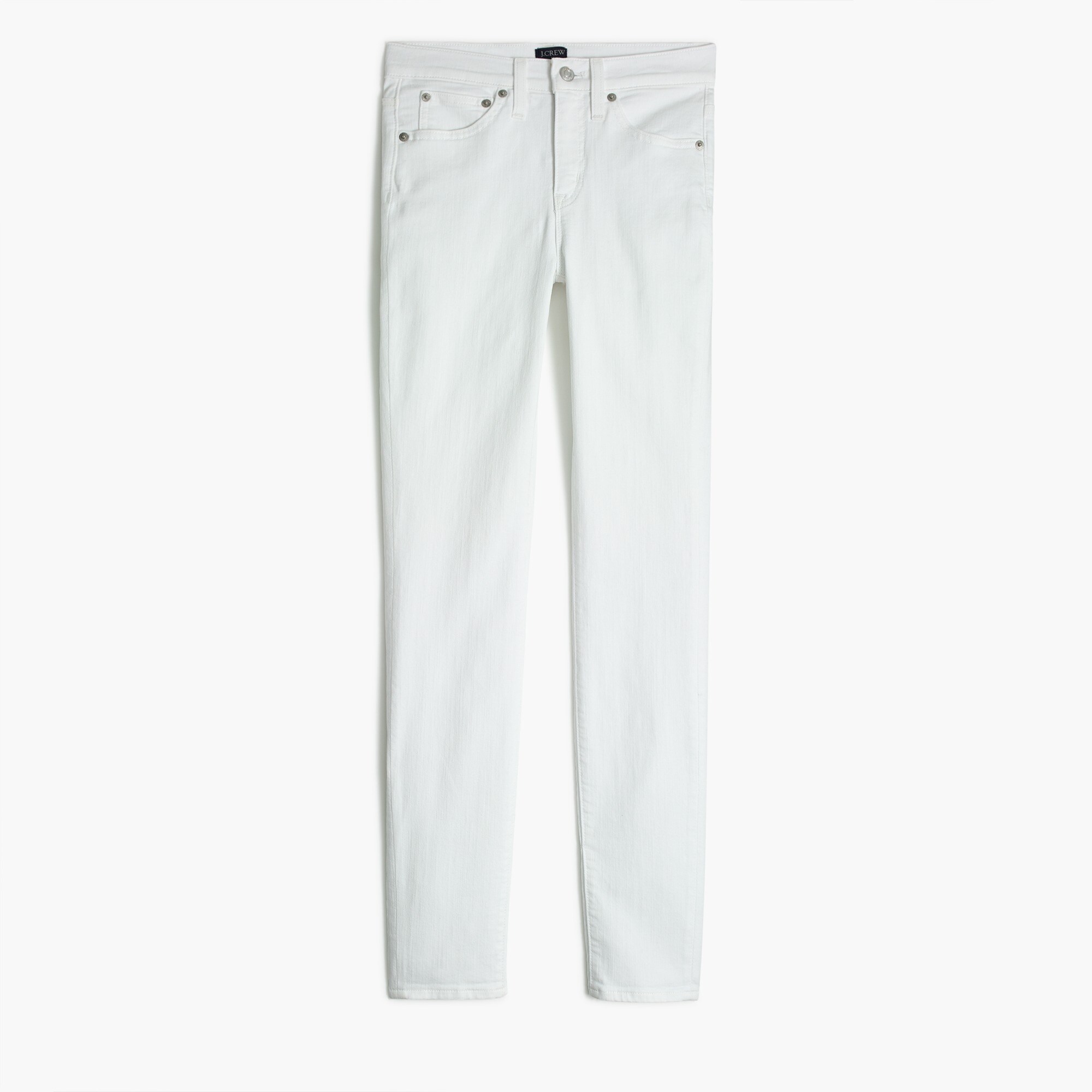 9" mid-rise white skinny jean in signature stretch