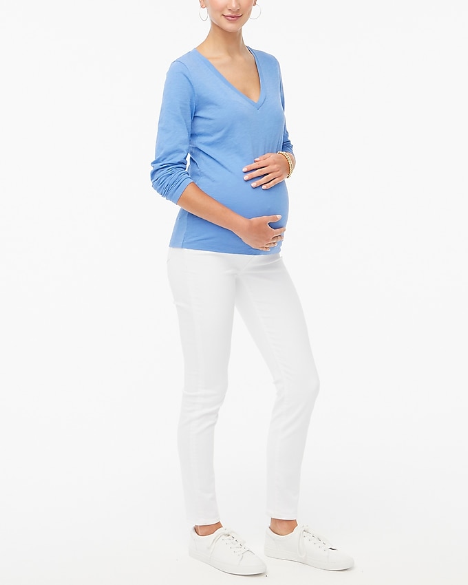 factory: white maternity jean in signature stretch for women, right side, view zoomed