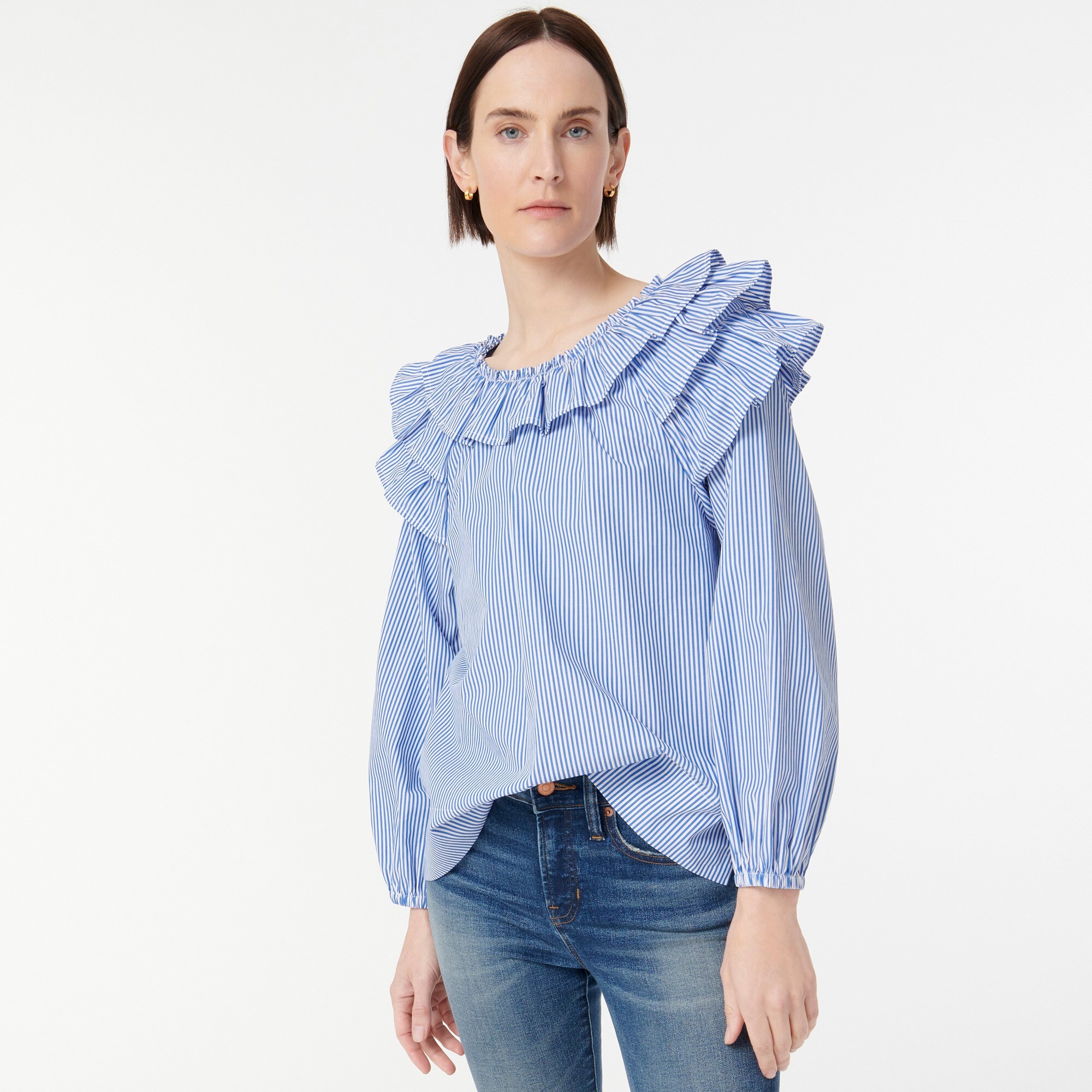 j crew ruffle top