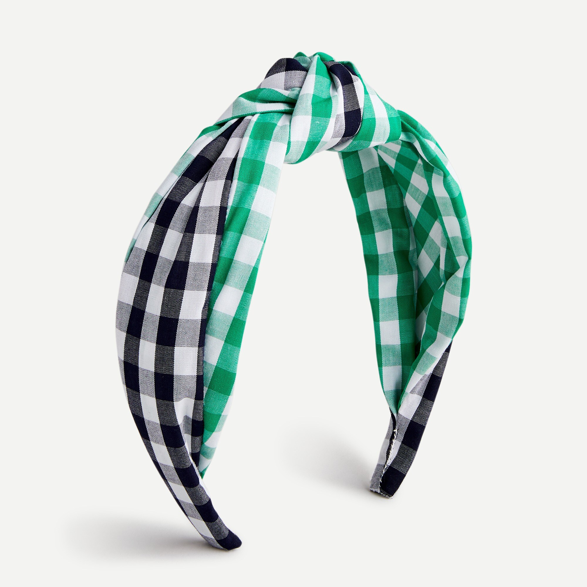 Tory Burch Green and Cream Gingham Headband Tory Burch Hair Accessories for Women | The RealReal main image 2