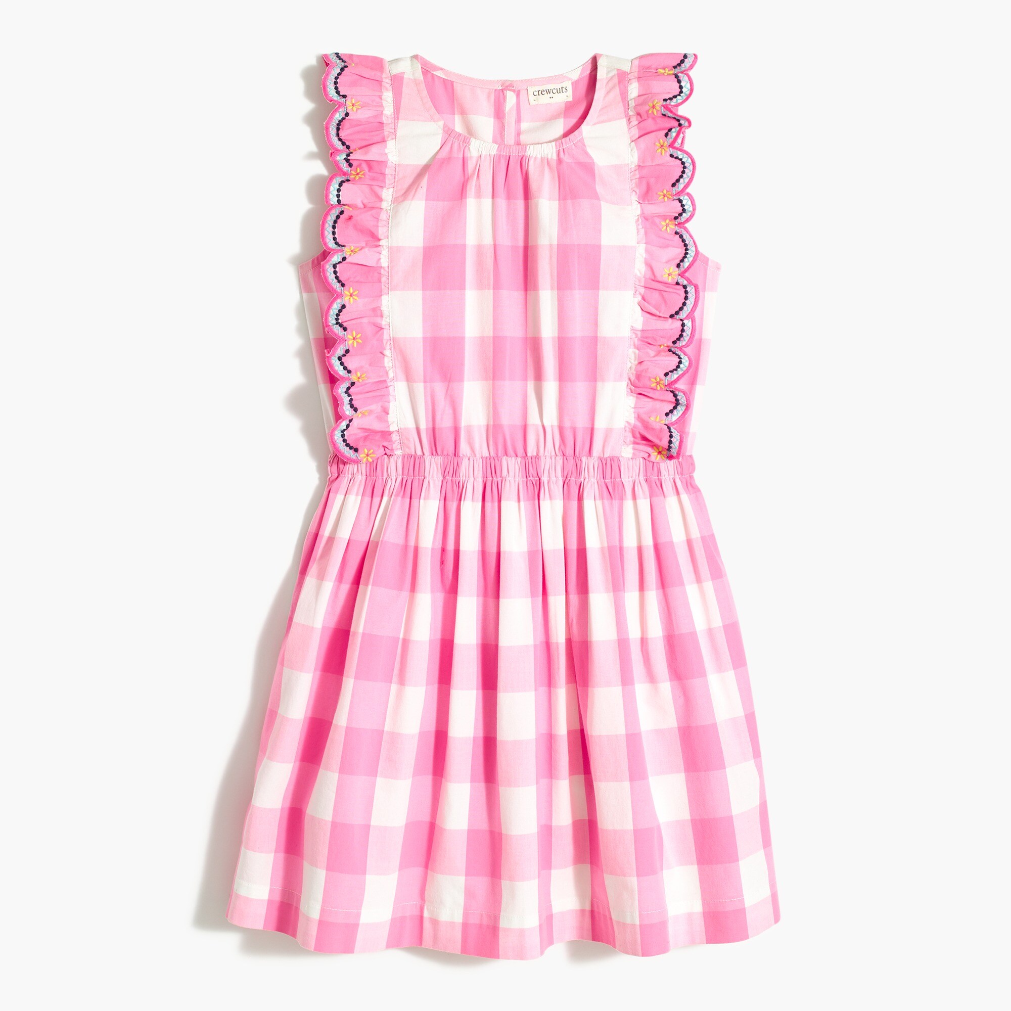 Girls' scalloped ruffle dress