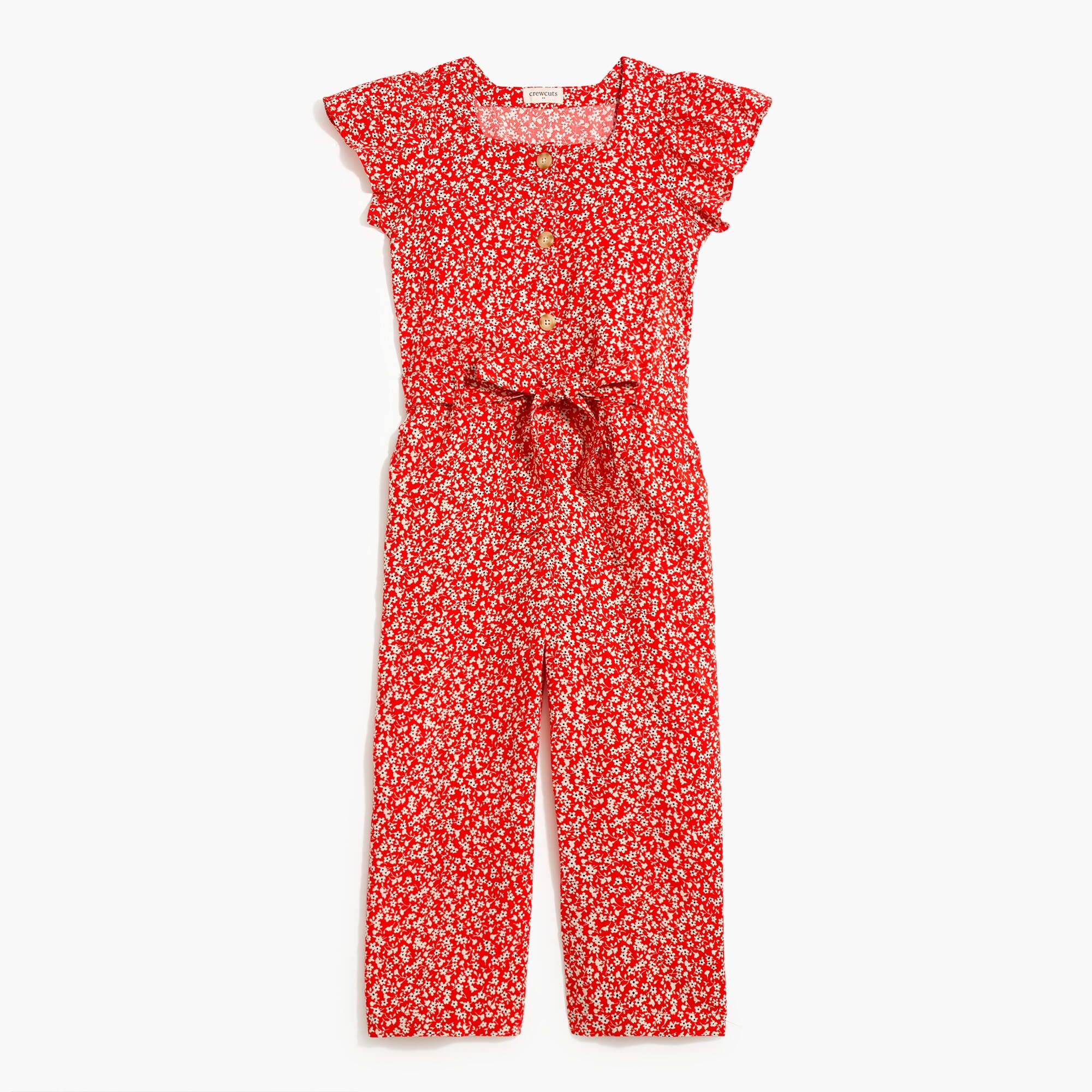 Girls' button front jumpsuit