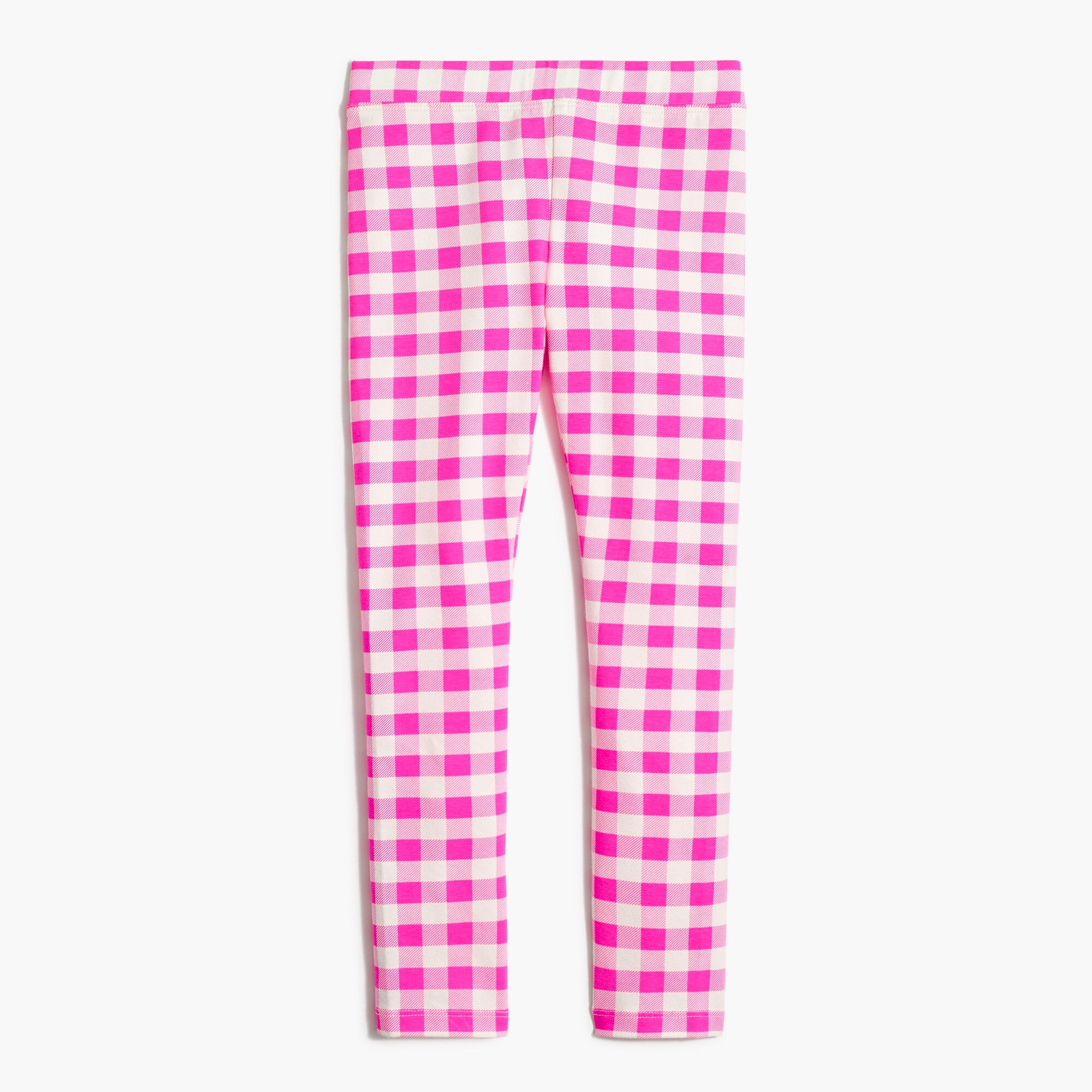 Girls' pink gingham leggings