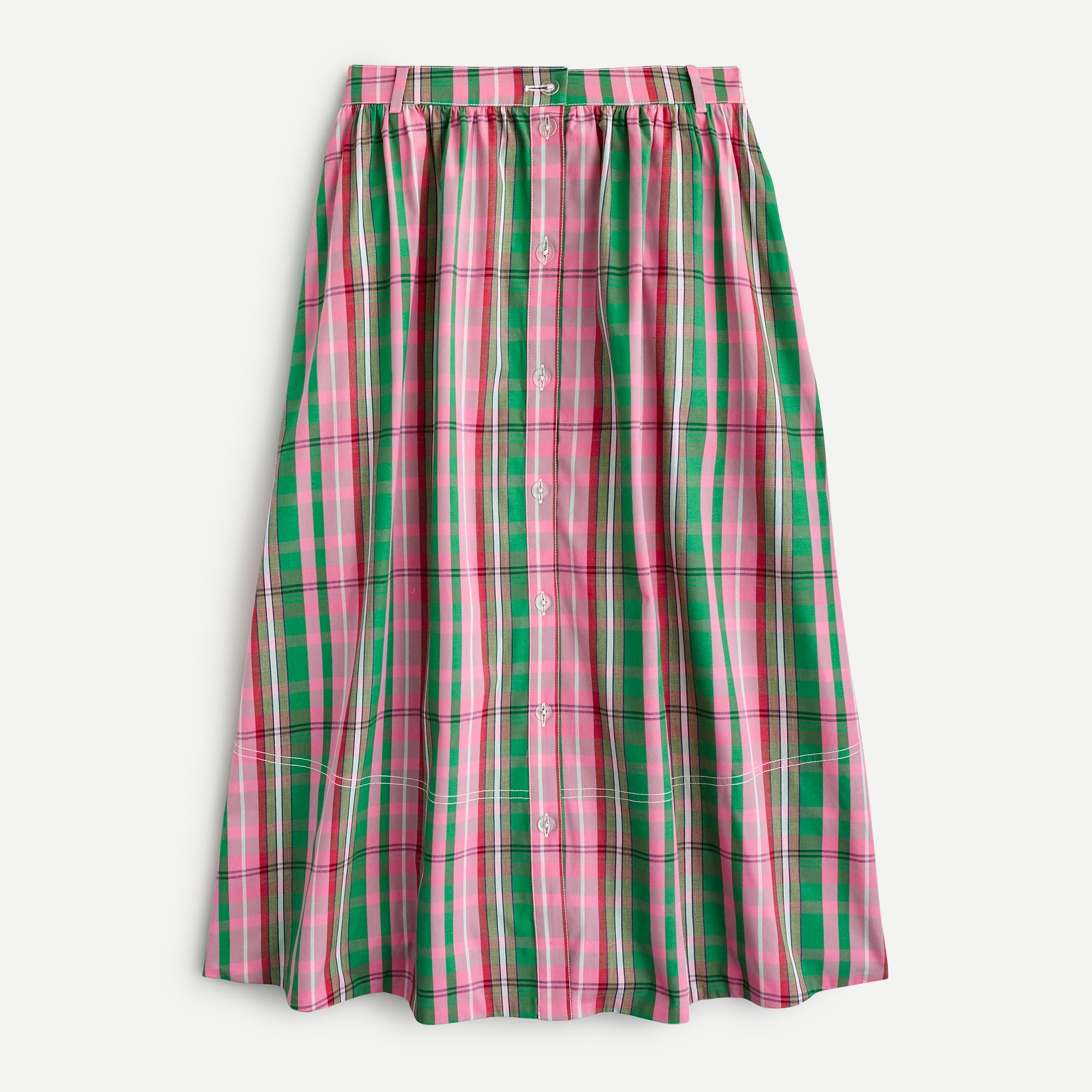 J.Crew Button up Midi Skirt In Vintage Plaid For Women