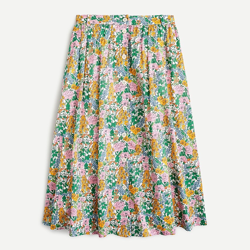 J.Crew: Button-up Midi Skirt In Liberty® Mini Floral Walk For Women