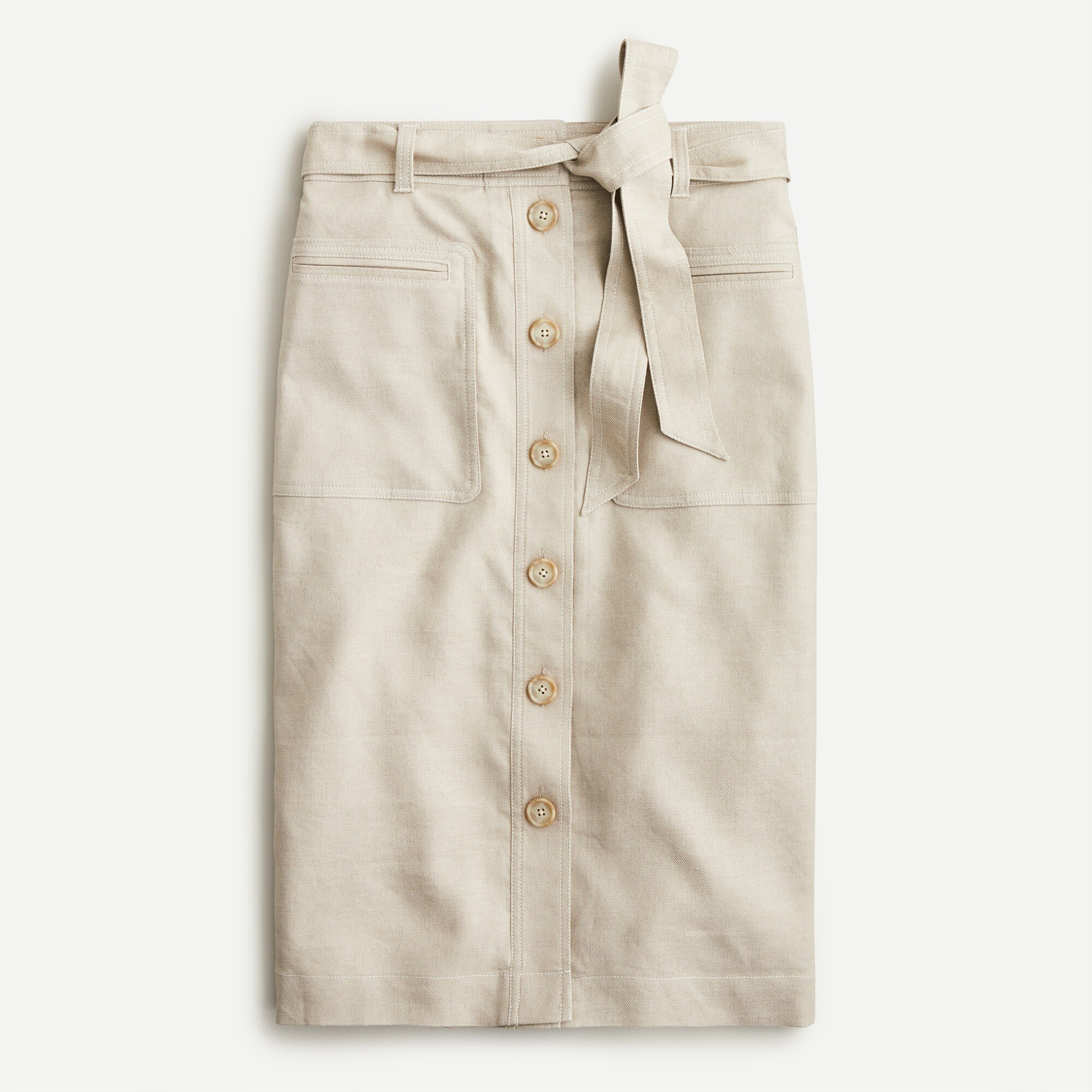  Button-front skirt in stretch linen
