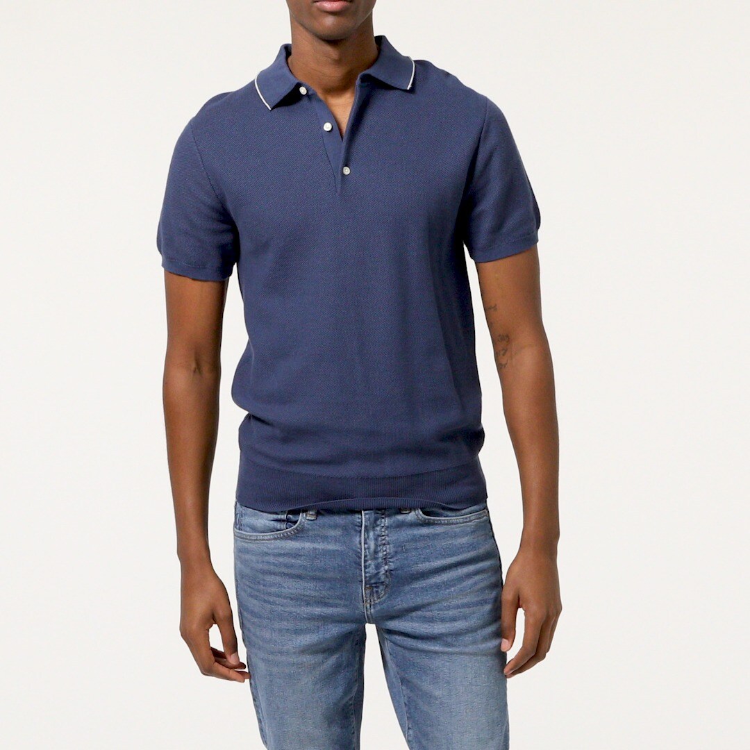 short sleeve polo sweater