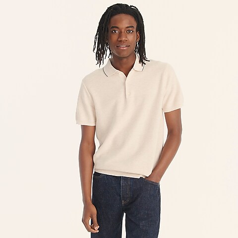 mens Cotton-silk short-sleeve sweater-polo