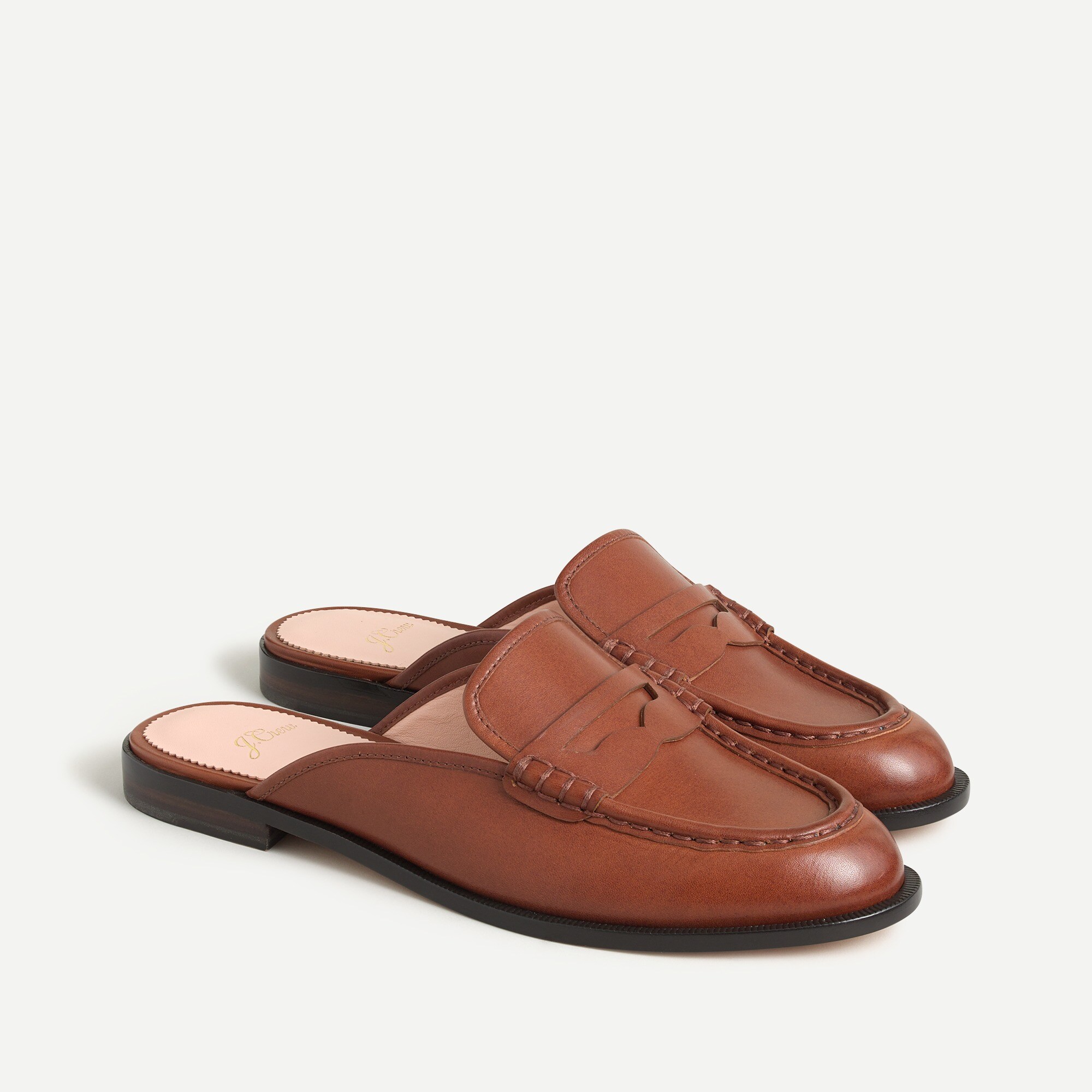 Classic leather loafer mules