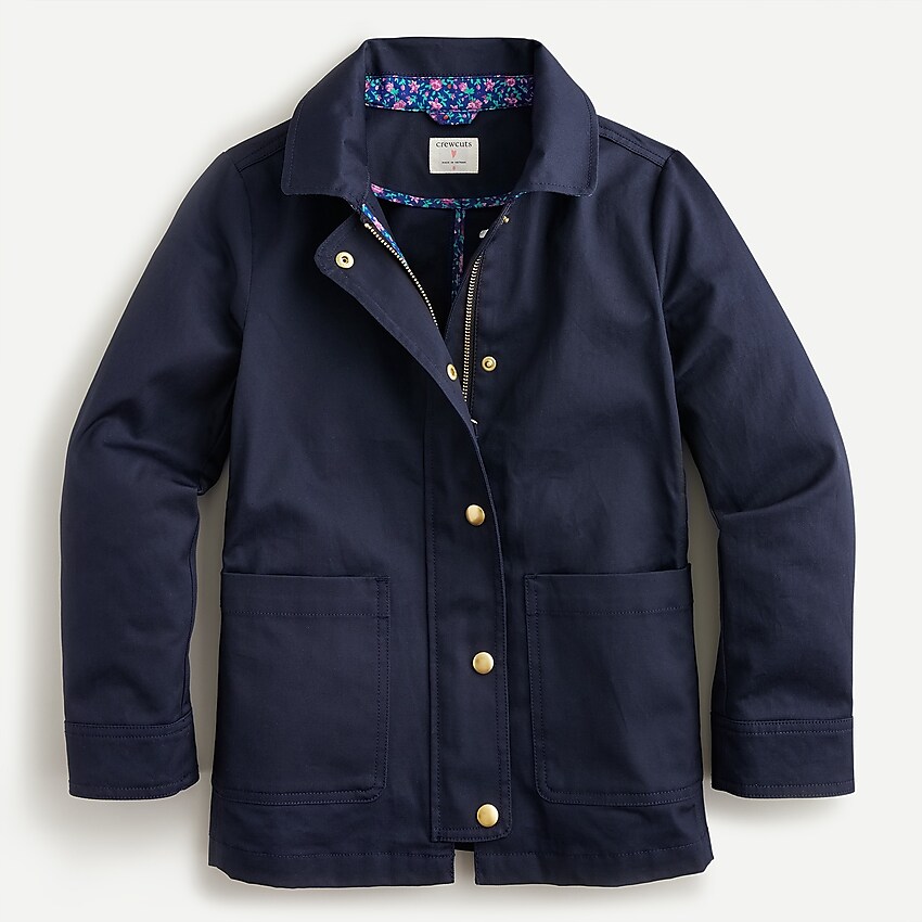 J.Crew: Girls' Barn Jacket™ With Floral Print For Girls