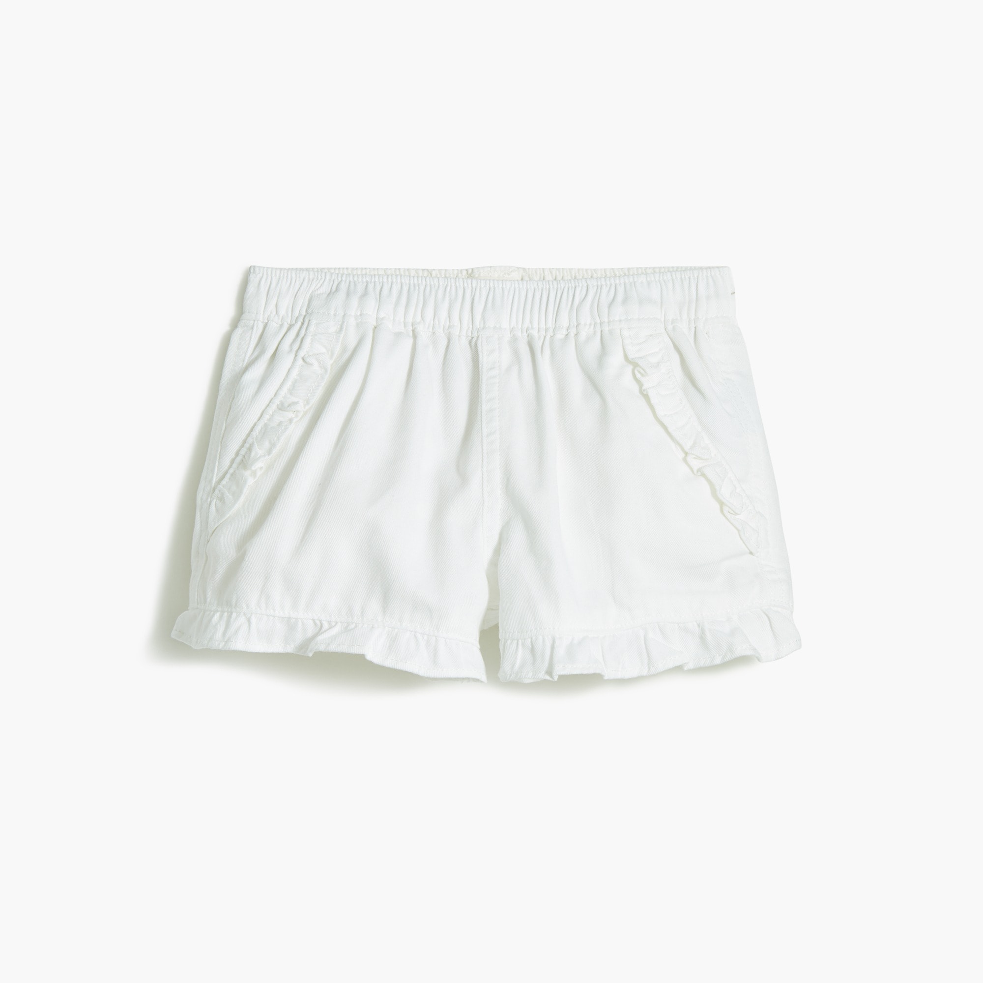 girls' twill ruffle-trim short for girls