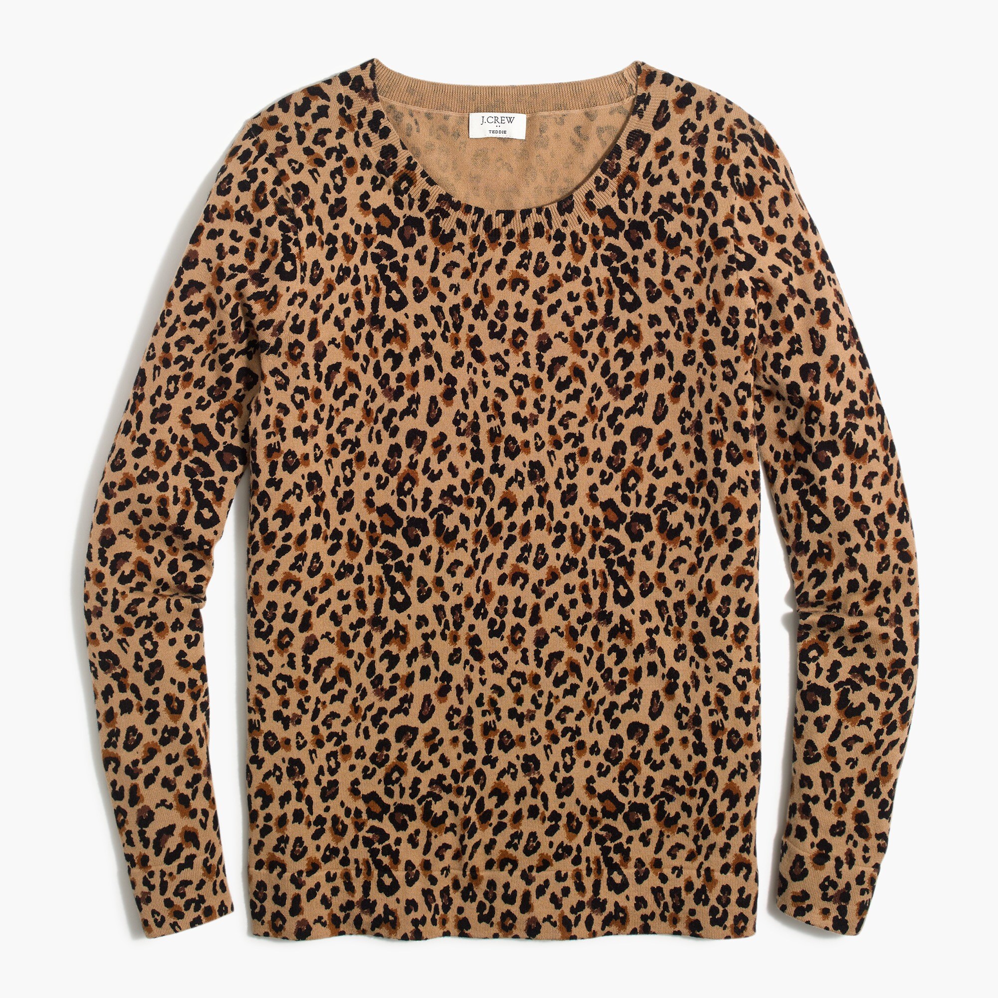 leopard cotton teddie sweater for women