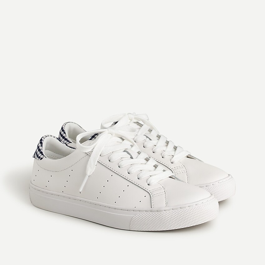 j.crew: saturday sneakers with gingham detail for women, right side, view zoomed